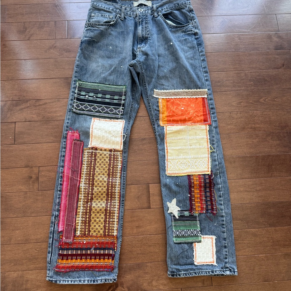 Wrangler Multicolor Patchwork Relaxed Jeans